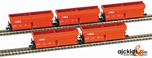 Fleischmann 852304 Set (in 5 parts): High-capacity self unloading hopper wagons of the WLE