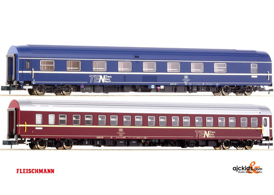 Fleischmann 860704 Set: sleeping cars T2S red+blue DB