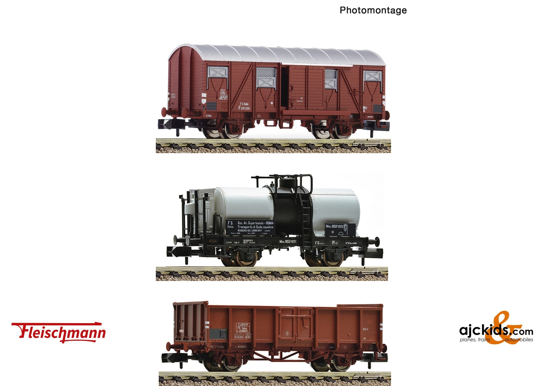 Fleischmann 880909 -3 piece set: Goods wagons, FS