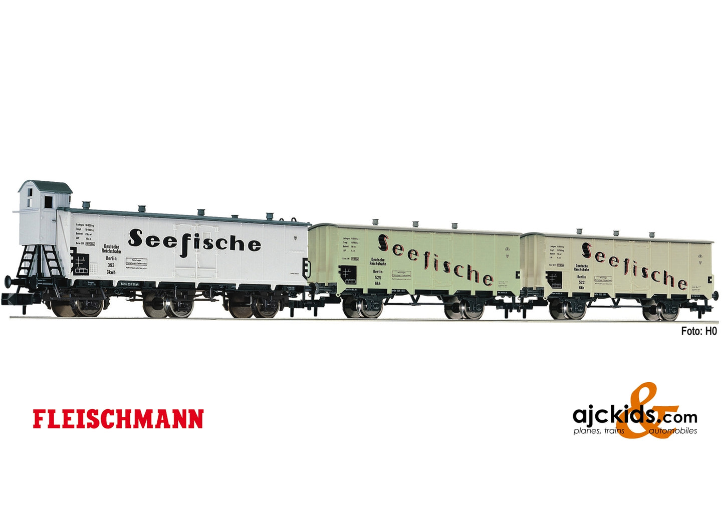 Fleischmann 881810 - 3 piece set refrigerator wagons “Seefische”