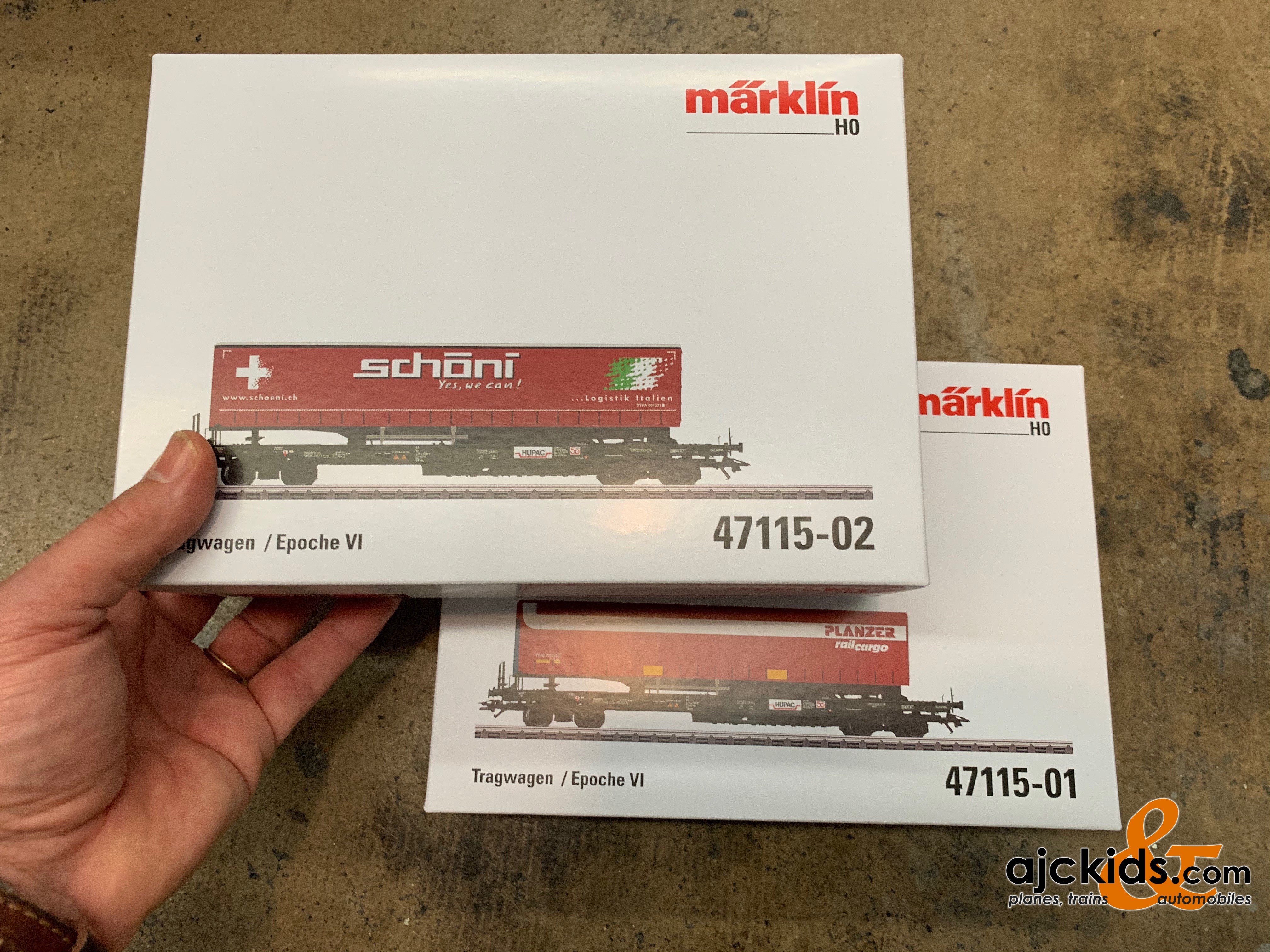 Marklin 47115 Deep Well Flat Car Set Schöni Planzer – Ajckids