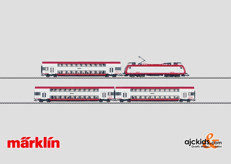 Marklin 26538 - Electric Locomotive with 3 Bi-Level Cars in H0 Scale