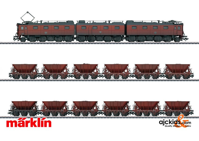 Marklin 26800 - Ore Train Dm3 Locomotive & 12 Ore Cars (weathered) in H0 Scale