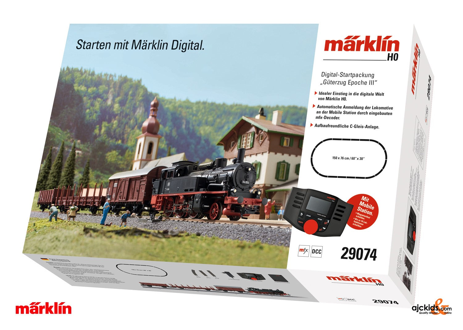Marklin 29074 - Start up Era III Freight Train Digital Starter Set (120 Volts USA)