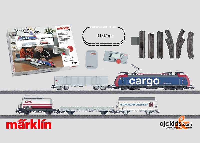 Marklin 29480 - Swiss Freight Train Digital Starter Set in H0 Scale