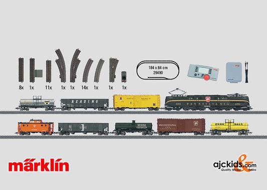 Marklin 29490 - Digital Starter Set US GG-1 Freight Train 120 volt in H0 Scale