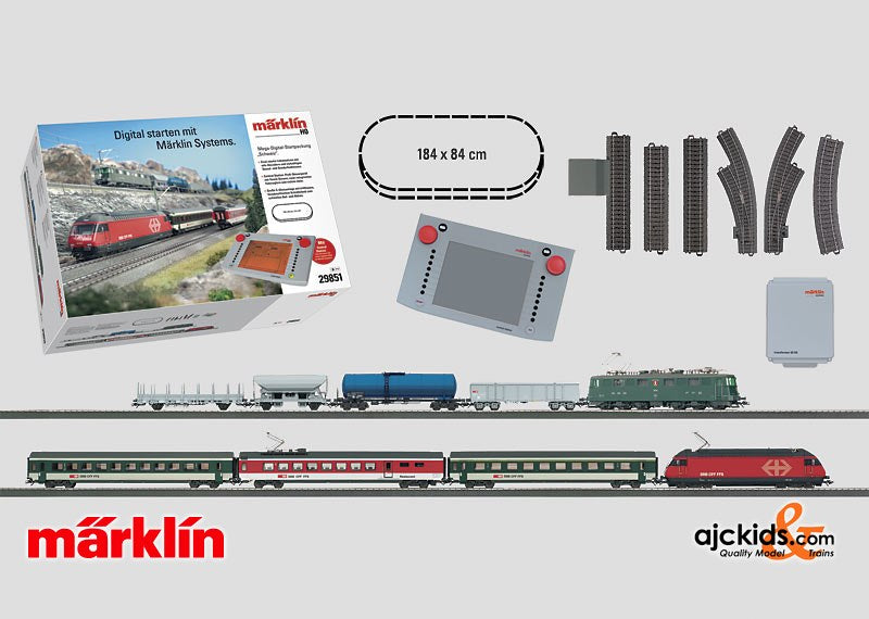 Marklin 29851 - Swiss Mega Starter Set with Central Station in H0 Scale