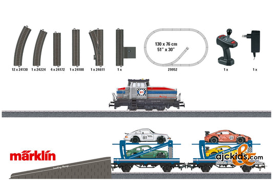 Marklin 29952 - Car Transport Train Starter Set with Porsches