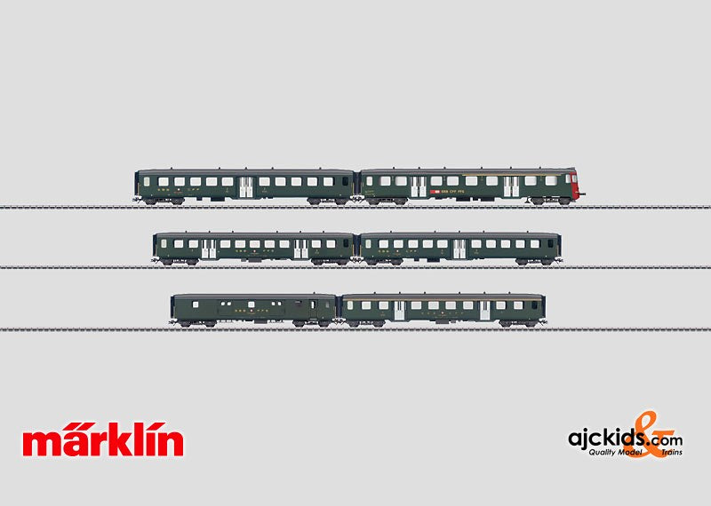 Marklin 43389 - Lightweight Steel Passenger Car Set for Shuttle Trains