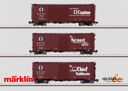 Marklin 45651 - 3 AT & SF Boxcars