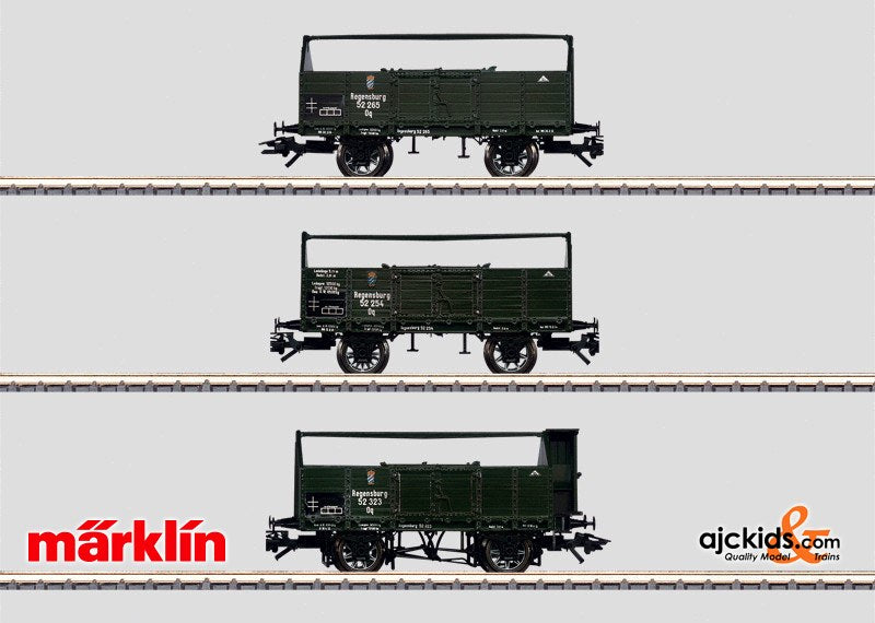 Marklin 46020 - 3 Medium-side cars (K.Bay.Sts.B.)