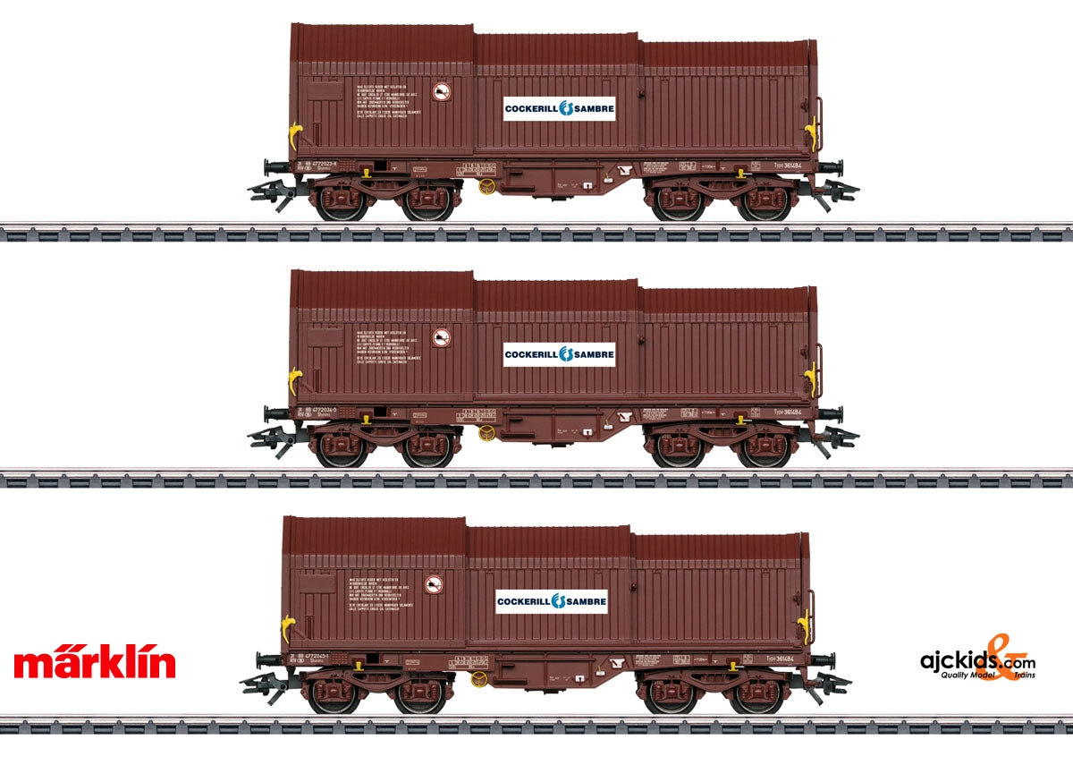 Marklin 46873 - Freight Car Set with Three Telescoping Cover Cars
