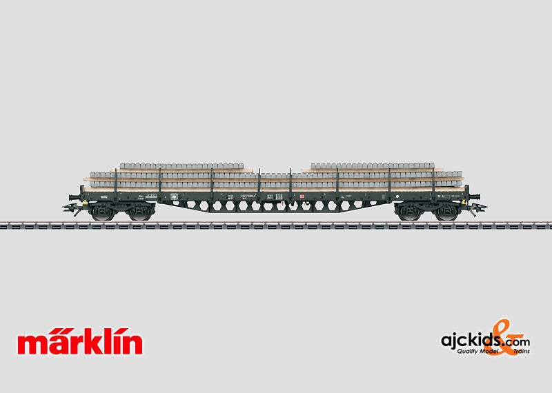 Marklin 47016 - Flat Car with Stakes and concrete Ties