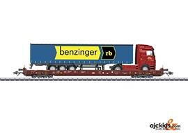 Marklin 47424 - Rolling Road Depressed Floor End Flat Car Benzinger