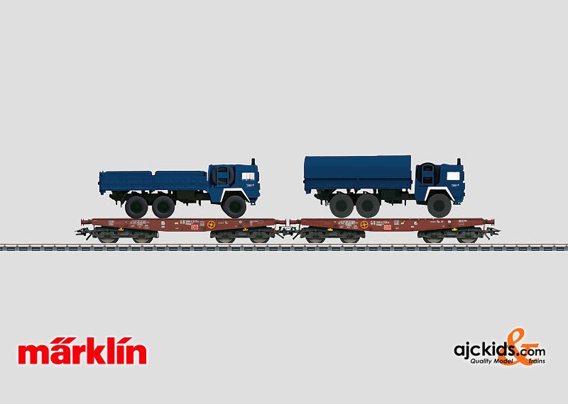 Marklin 48718 - THW 2-Flatcars Set with Load of 2 Vehicles