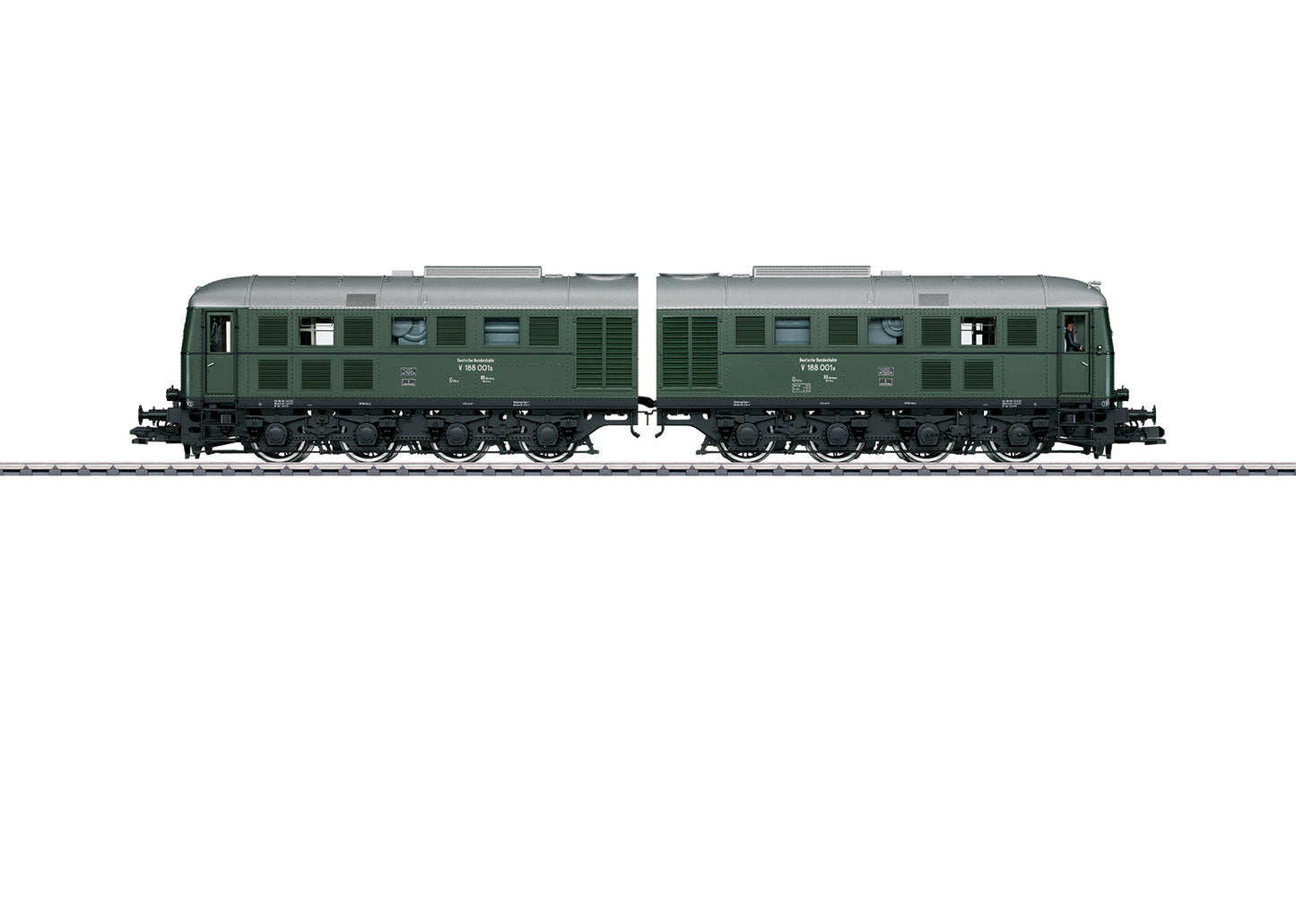 Marklin 55286 - DB V 188 001 a/b Double Diesel Locomotive (bottle green)