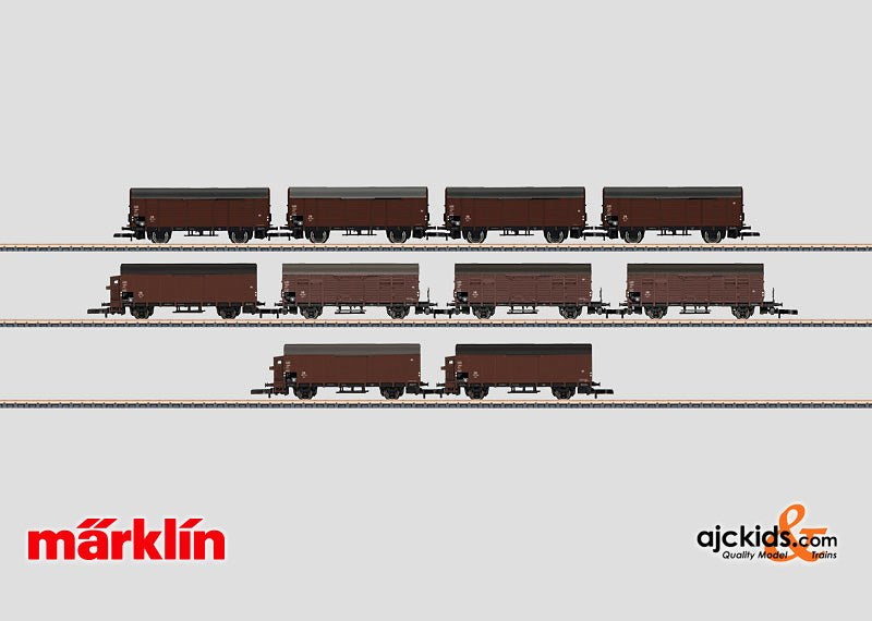 Marklin 82559 - Car Display with 10 Different Type Gl 11 Freight Cars