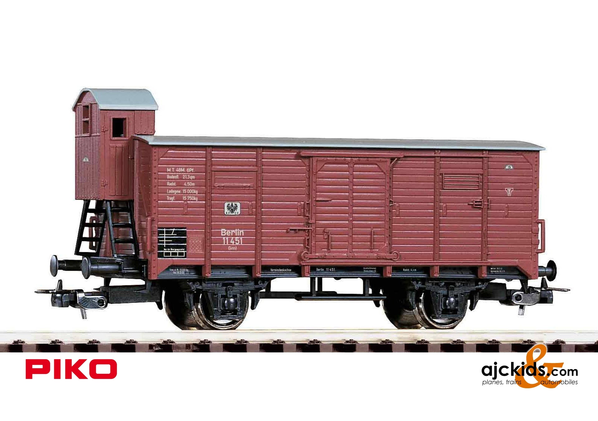 Piko 24503 - Covered Freight Car KPEV I mit Bremserhaus, EAN: 4015615245032