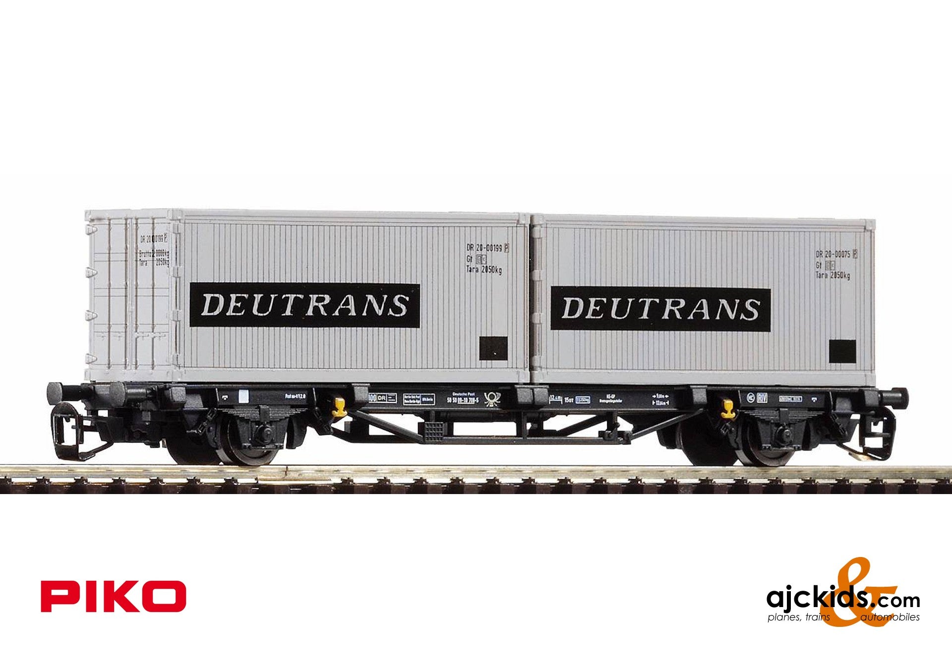 Piko 47725 - Flatcar w/2x20' Containers "Deutrans" DR IV