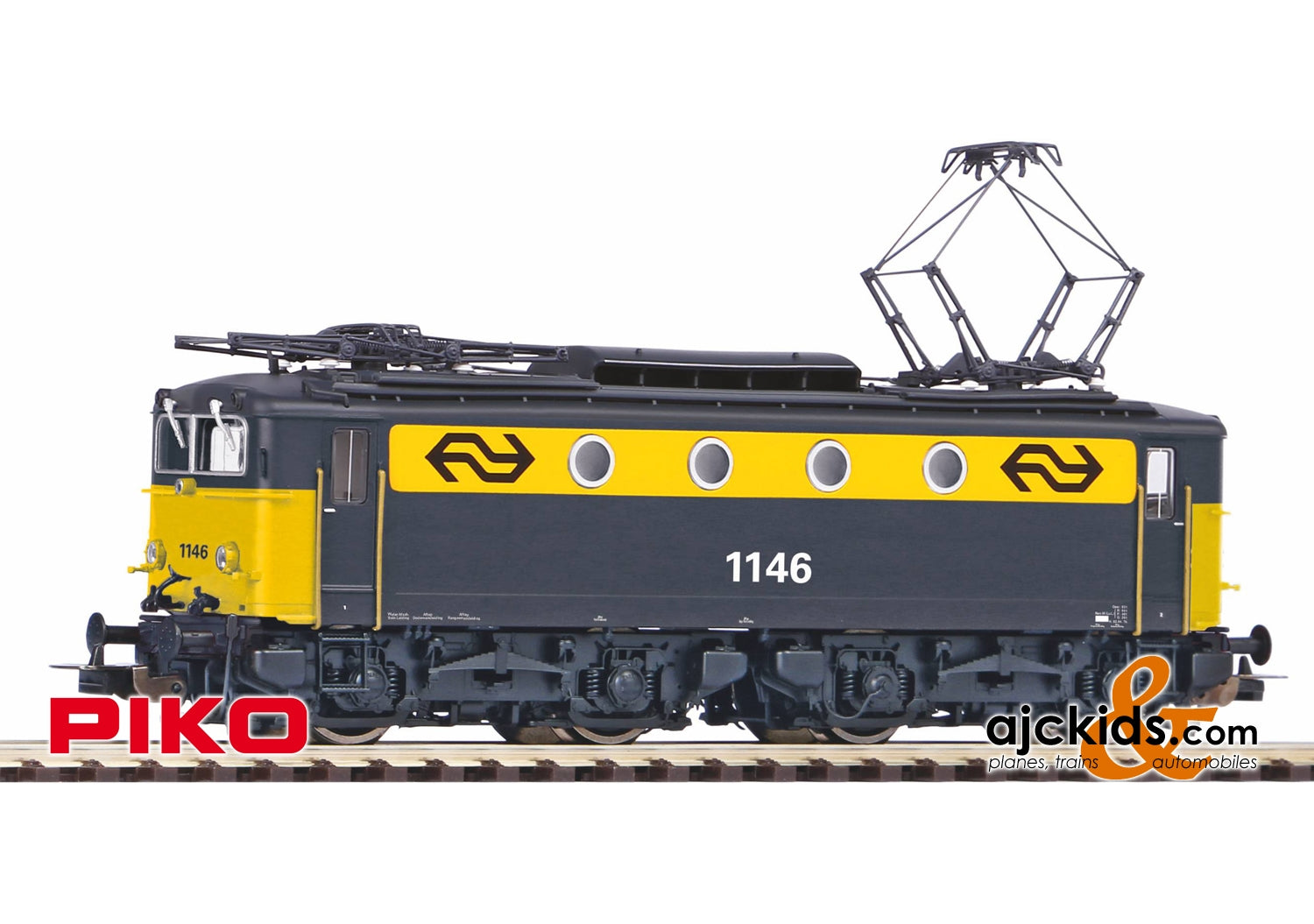 Piko 51377 - Electric Locomotive Rh 1100 grau gelb NS IV + DSS PluX22