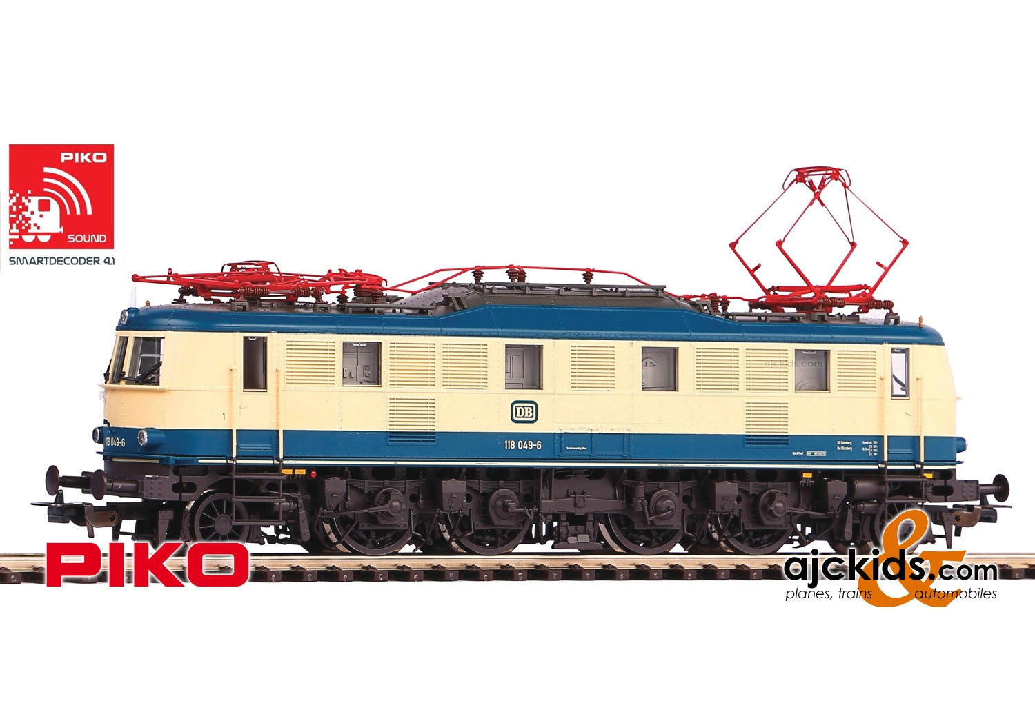 Piko 51868 - BR 118 Electric Locomotive DB IV Beige/Blue Sound