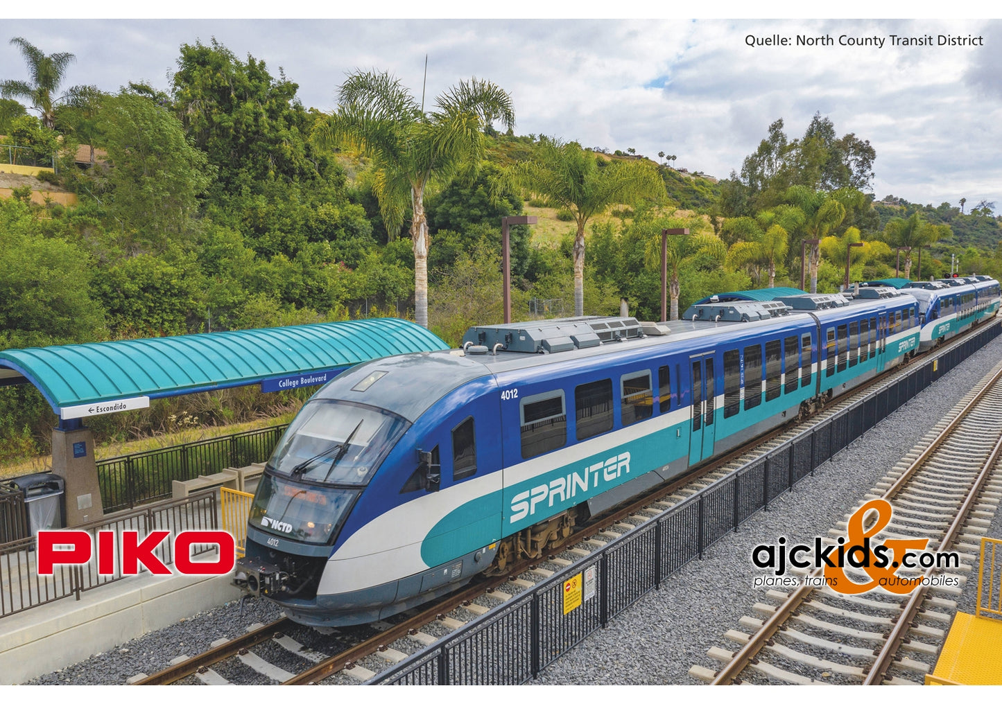 Piko 52097 - Diesel Powered Railcar/Sound Desiro NCTD Sprinter VI + 8pol. Decoder