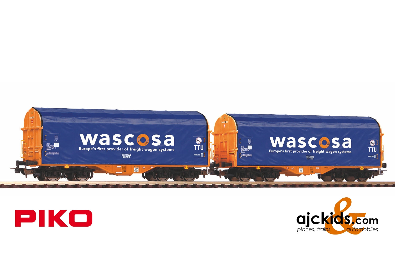 Piko 58396 - 2 piece Set Schiebeplanwagen Shimms SBB-Wasco VI