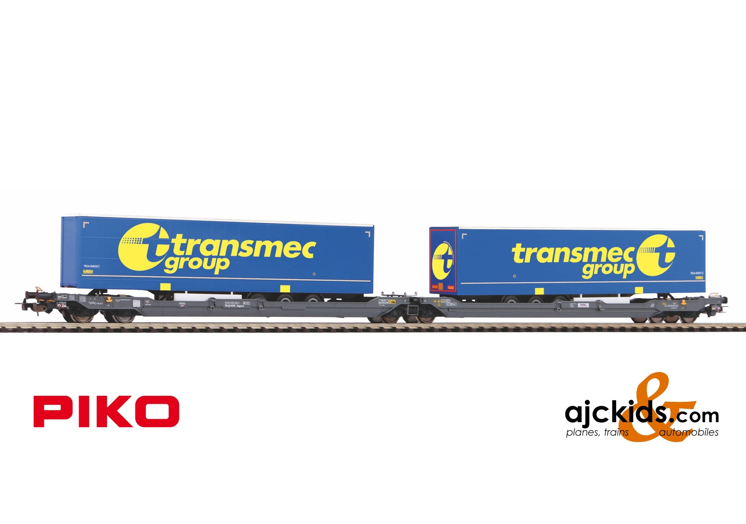 Piko 58971 - Articulated Well Car w/Transmeg Trailers VI