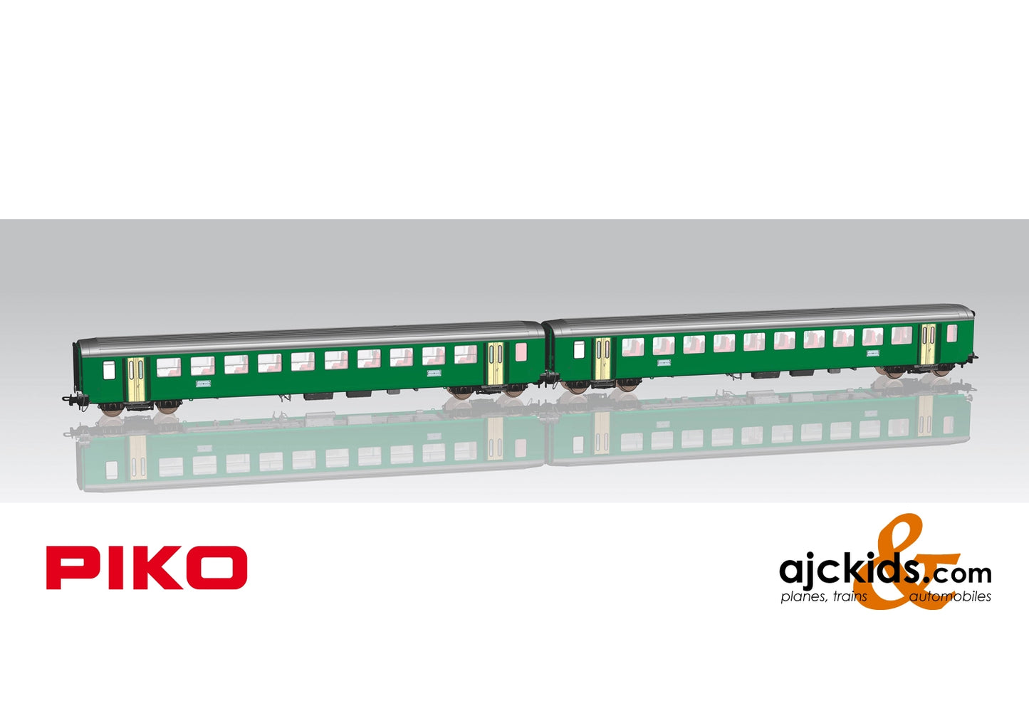 Piko 96786AC - 2-Car Set Coaches EW I B SBB IV Green (AC 3-Rail)