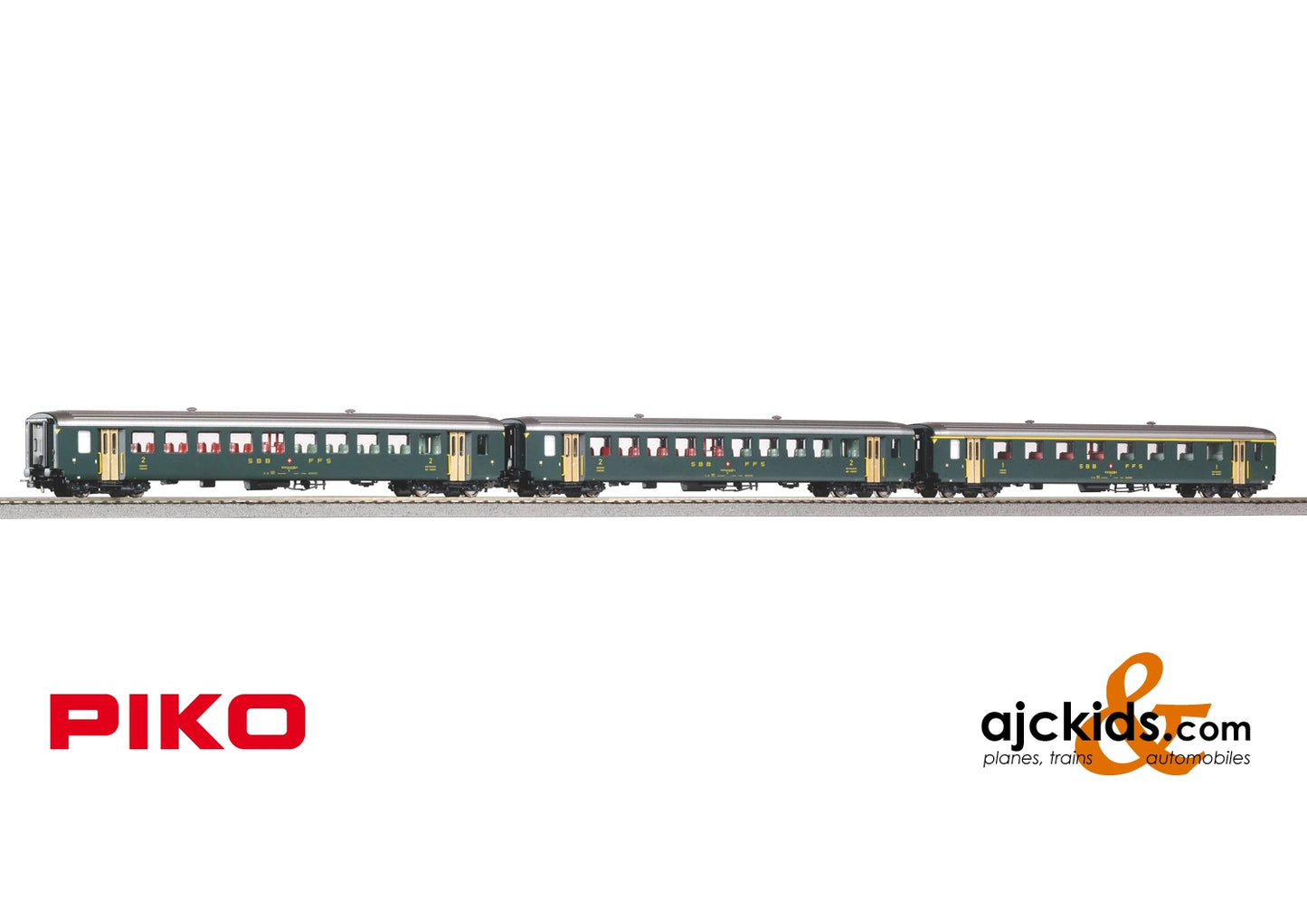 Piko 96792 - 3 piece Set Passenger Car EW I 1x A + 2x B SBB IV
