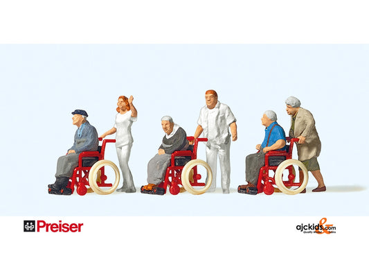 Preiser 10479 Elderly In Wheelchairs 6 pcs