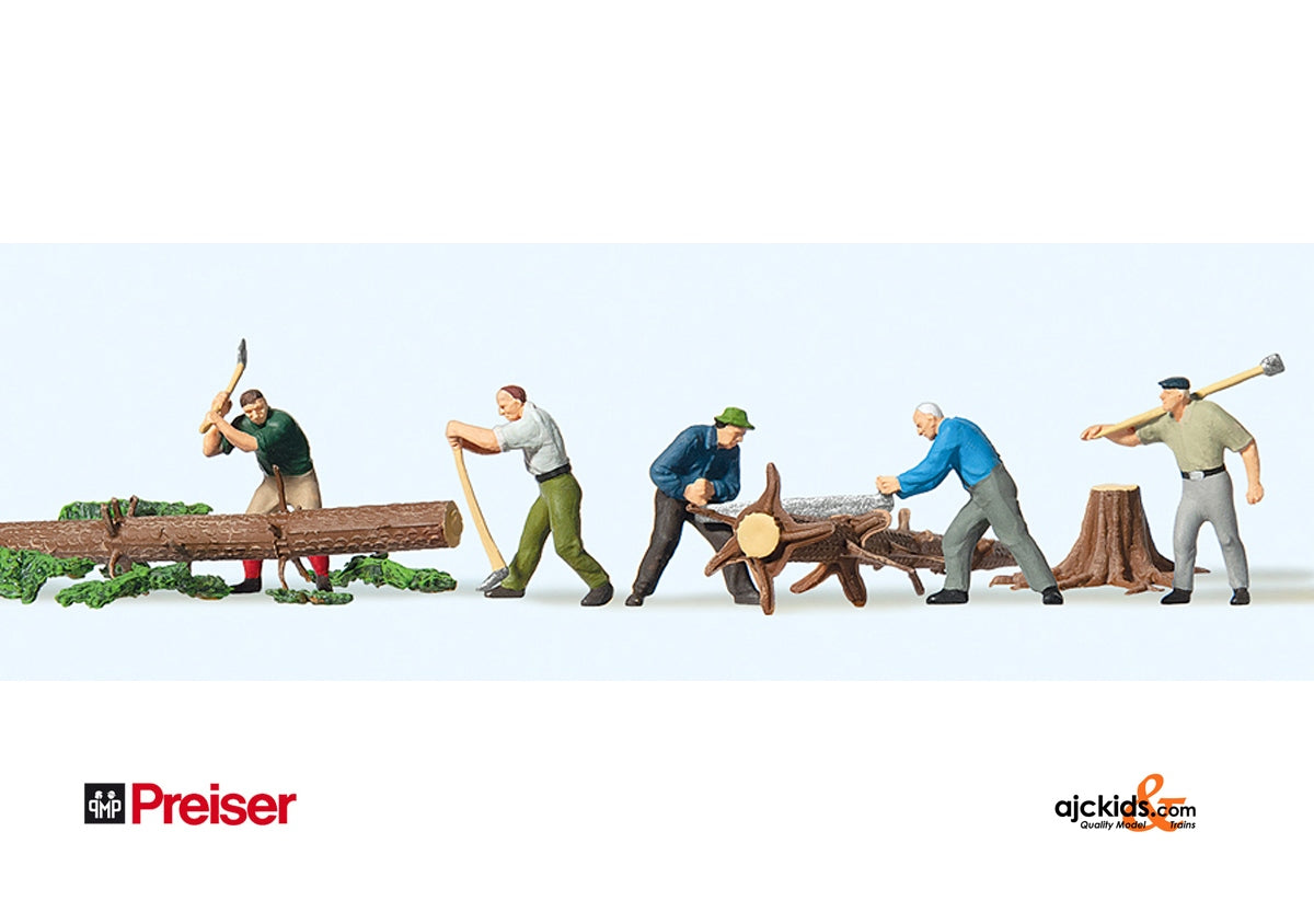 Preiser 10495 Lumberjacks with Logs 5 pcs