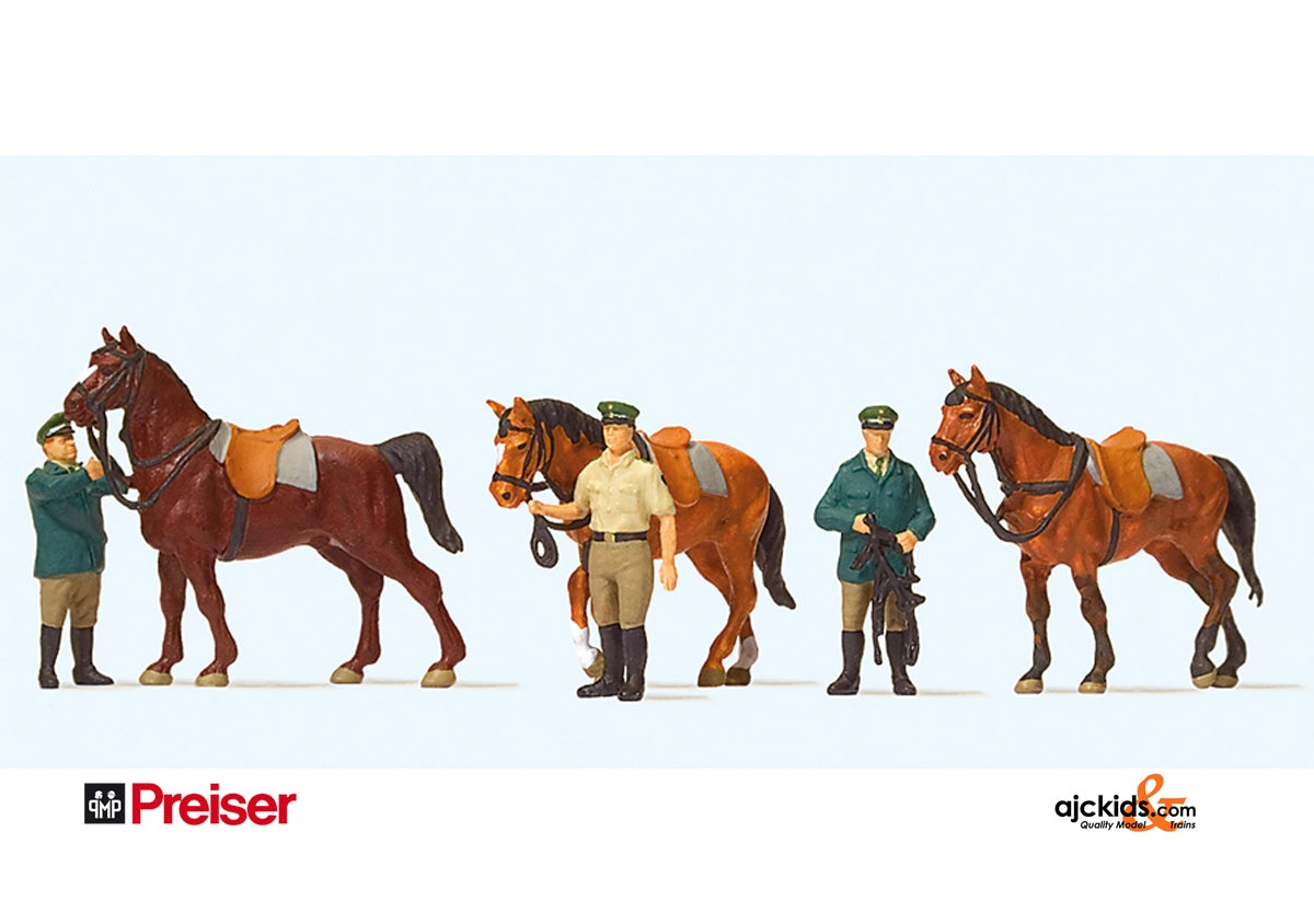 Preiser 10583 German Police with Horses 6 pcs