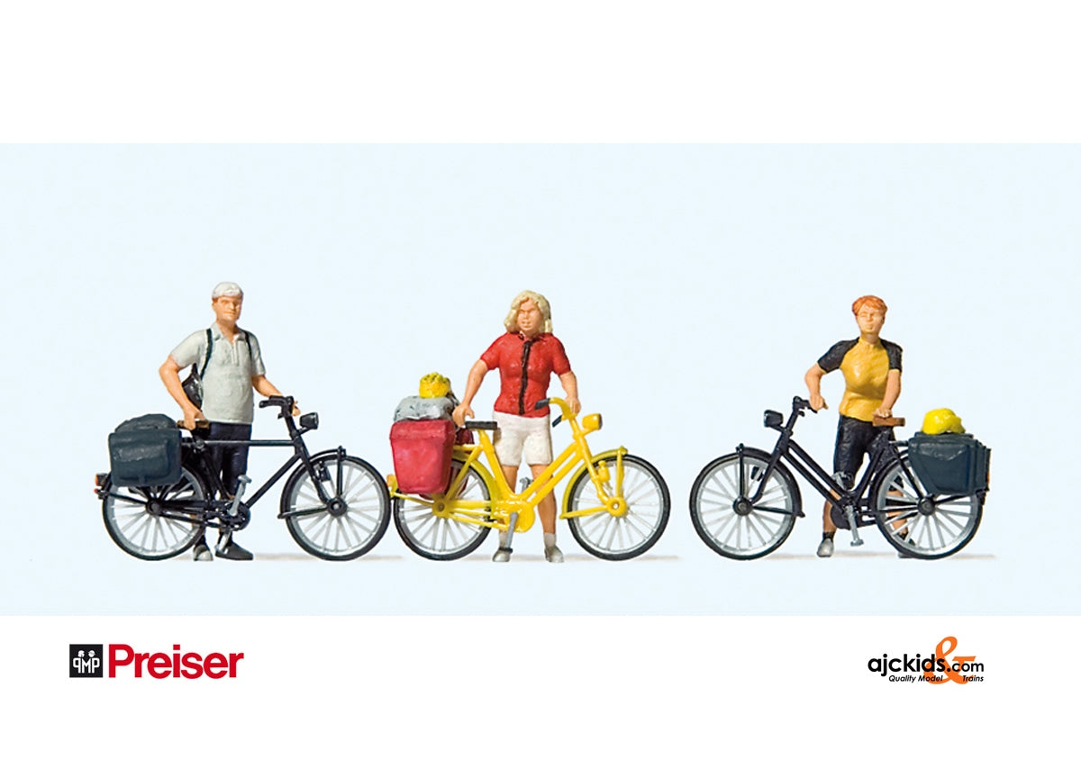 Preiser 10643 Standing Cyclists #1 3 pcs