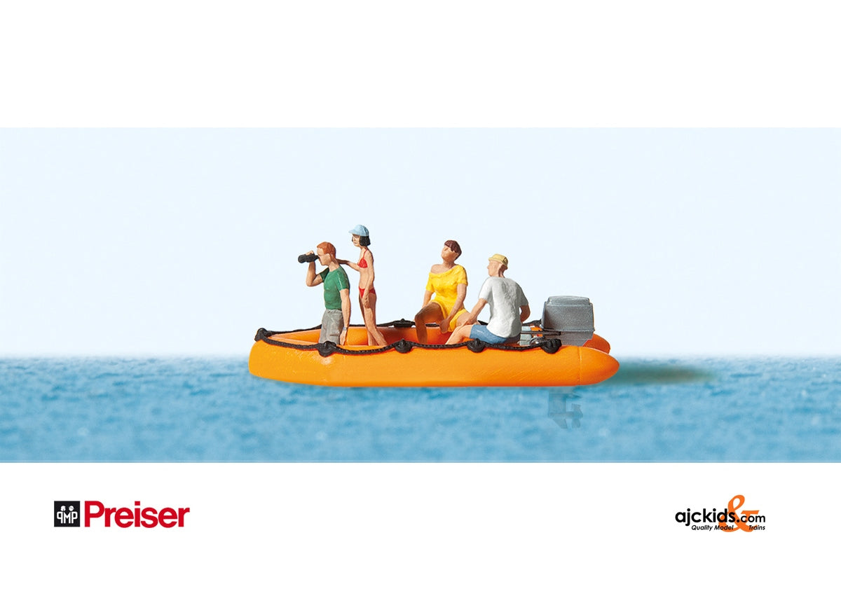 Preiser 10764 Family in Rubber Boat