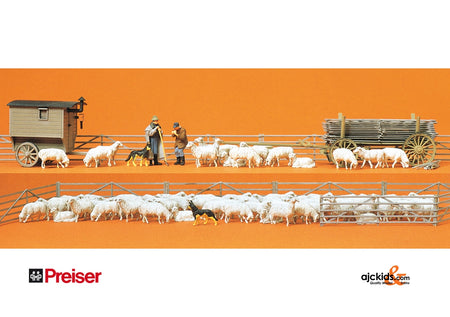 Preiser 13003 Shepherd with Flock & Access