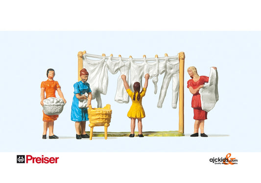 Preiser 14050 Women Hanging Laundry 4 pcs