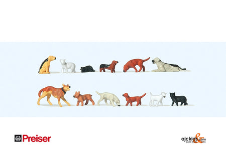 Preiser 14165 Cats & Dogs Assorted 1 2 pcs