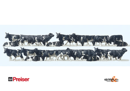 Preiser 14408 Cows Holstein Blk/Wht 30/