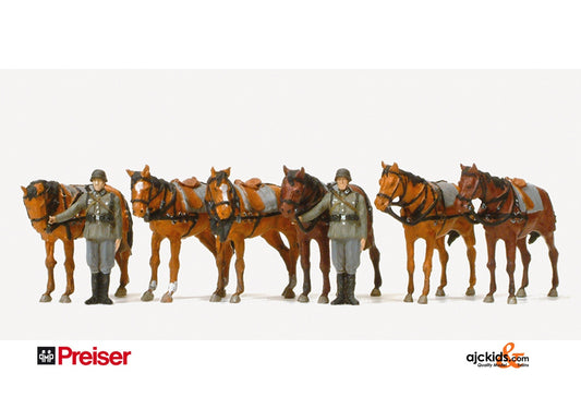 Preiser 16597 Soldiers with Horses 8 pcs