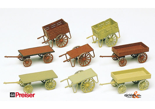 Preiser 17103 Hand Cart Asst Kit 8 pcs