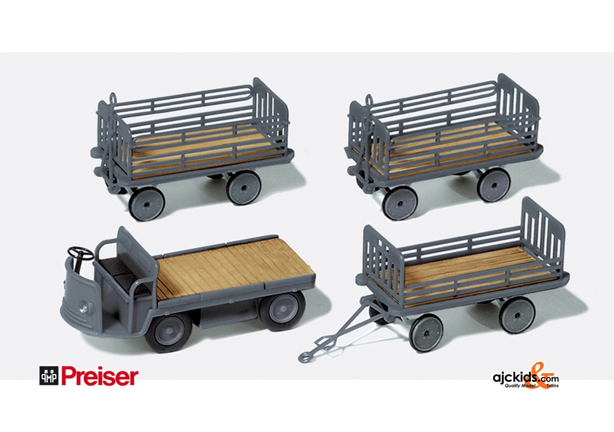 Preiser 17122 Electric Cart with Trailers