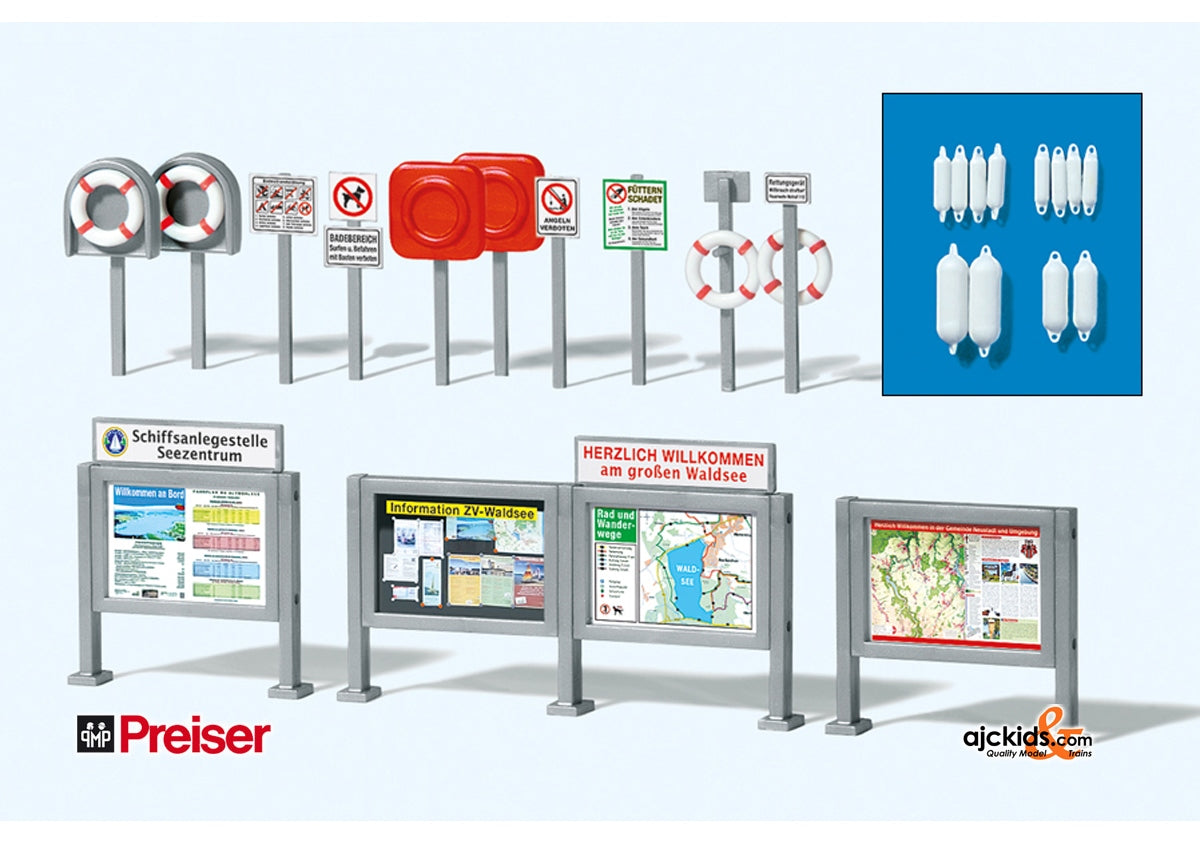 Preiser 17317 Info Displays/Lifebelts