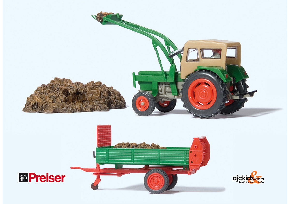 Preiser 17944 Farm Tractor/Spreadr/Muck