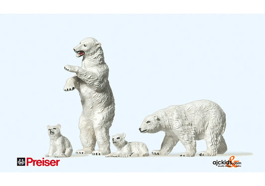 Preiser 20384 Polar Bears 4 pcs