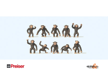 Preiser 20388 Monkeys Brn 10 pcs
