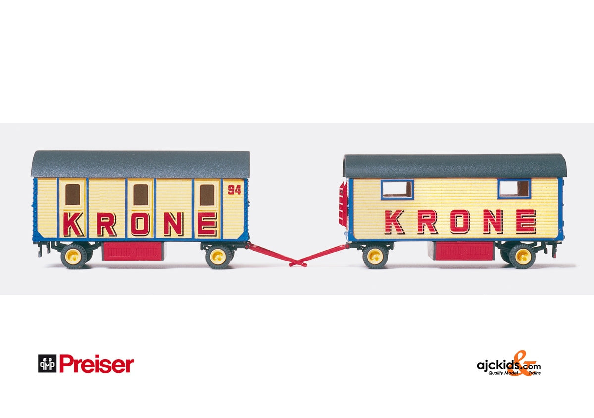 Preiser 21050 - Prsnl Carrr with Trailer Krone