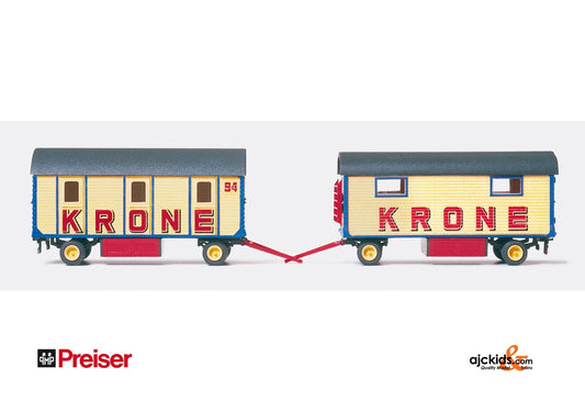 Preiser 21050 - Prsnl Carrr with Trailer Krone