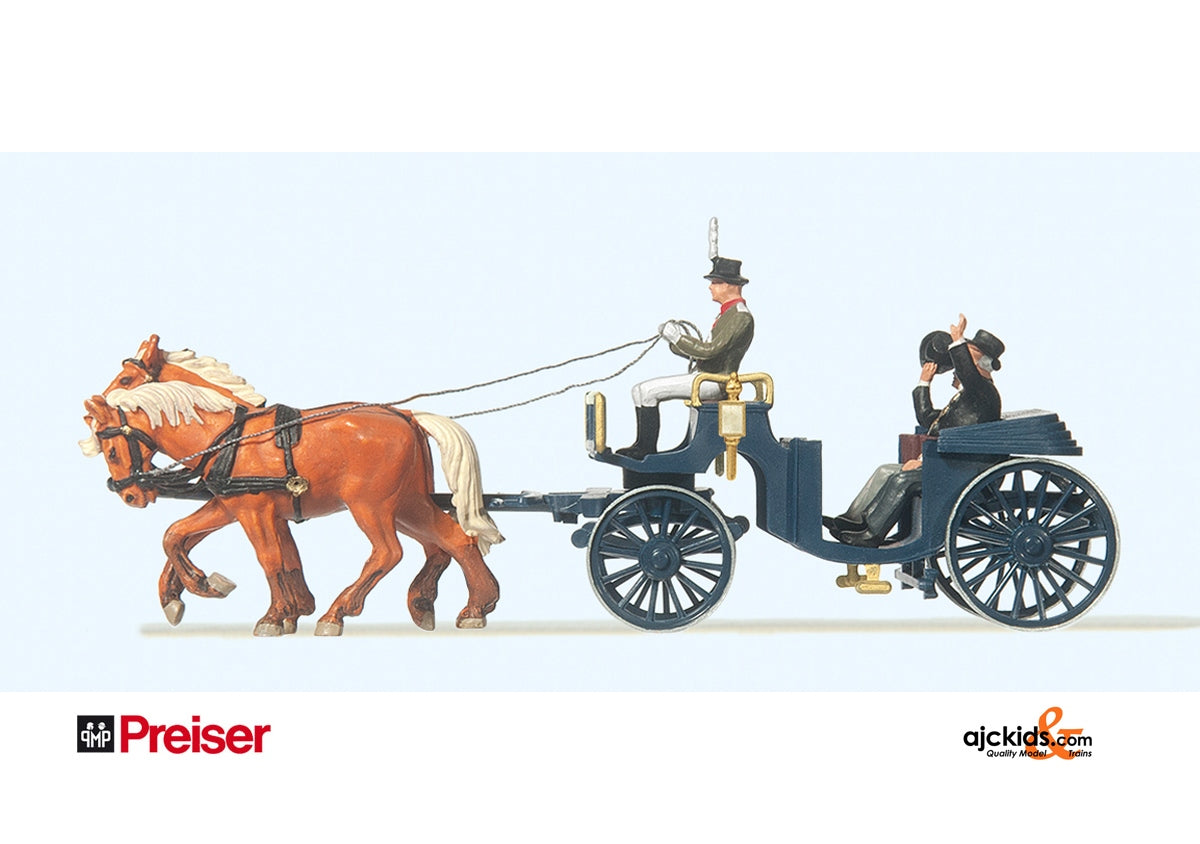 Preiser 24606 - Figs in Carriage with Horse