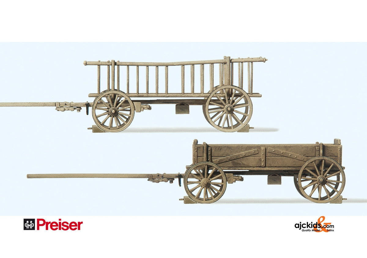 Preiser 30413 - Rack Wagon & Box Wagon